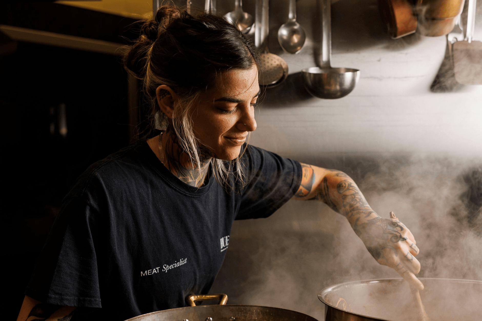 Chiara Pannozzo in Bue Nero restaurant.