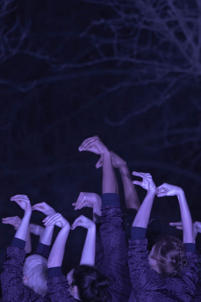 Murmuration by Le Patin Libre. The performance captures the essence of synchronized motion and collective fluidity.